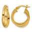 14K Yellow Gold Twisted Hoop Earrings, 7mm