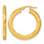 14K Yellow Gold Grooved Hoop Earrings, 2.75mm
