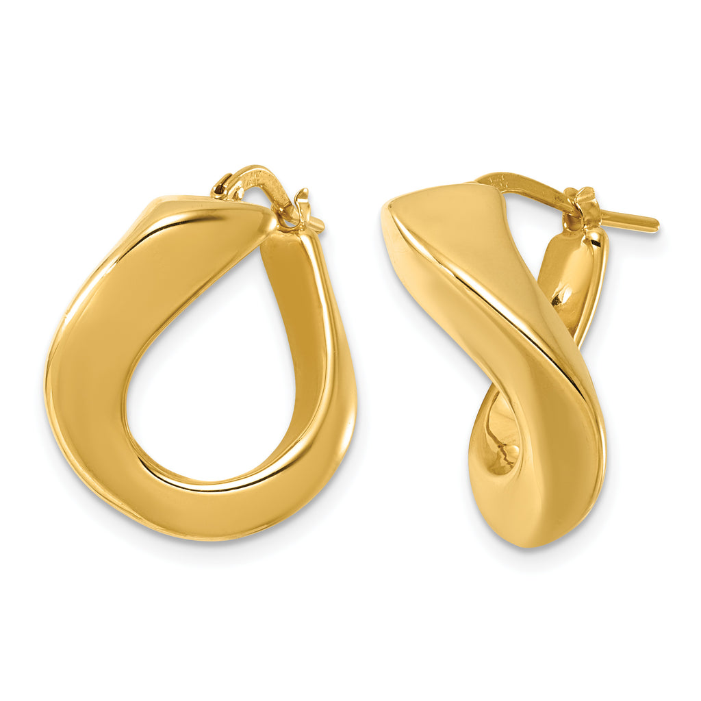 14K Yellow Gold Polished Hoop Earrings