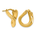 14K Yellow Gold Polished Hoop Earrings
