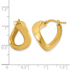 14K Yellow Gold Polished Hoop Earrings