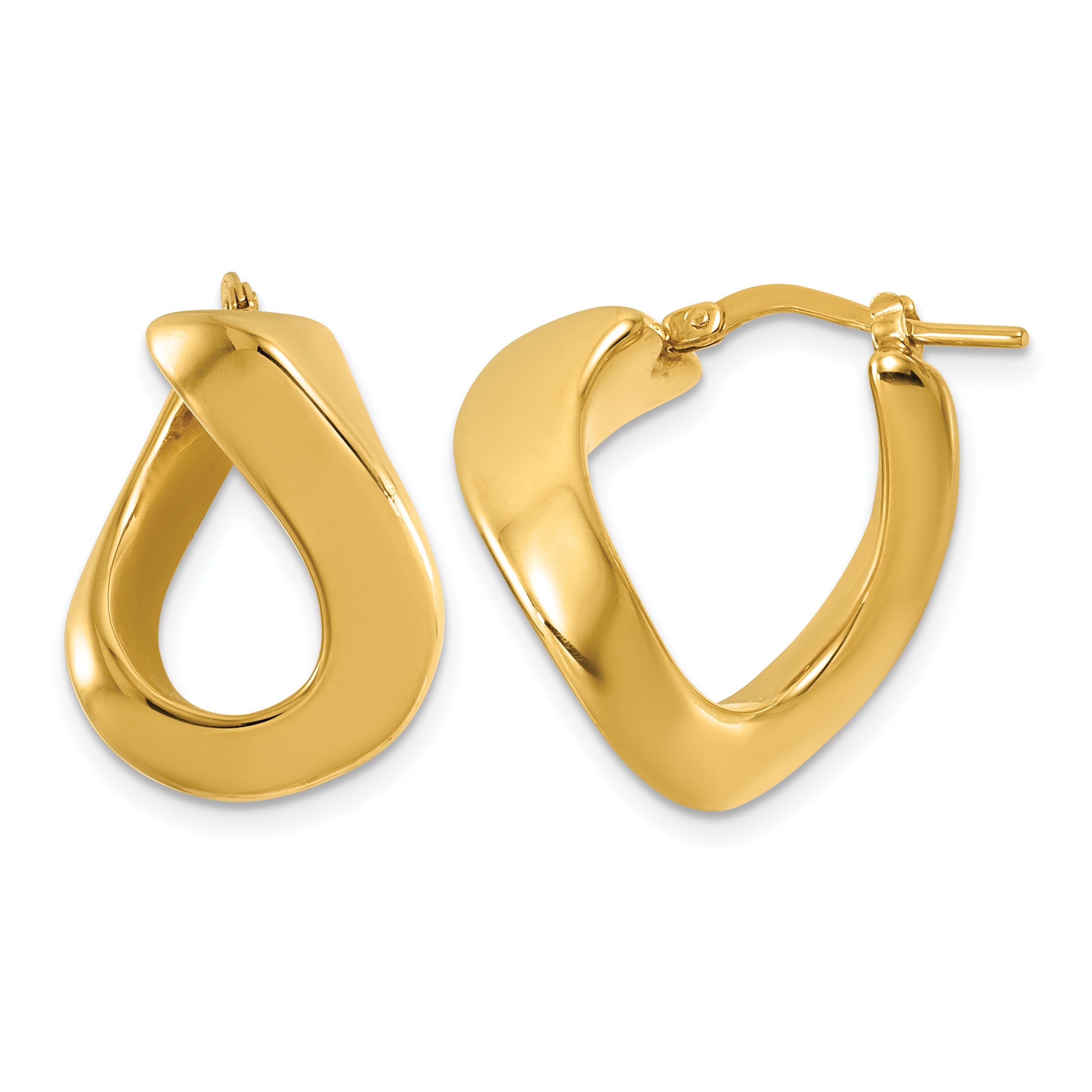 14K Yellow Gold Polished Hoop Earrings Main image