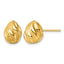 14K Yellow Gold Grooved Button Earrings, 9.5mm