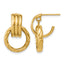 14K Yellow Gold Textured J-Hoop J-Hoop Earrings, 20.25mm