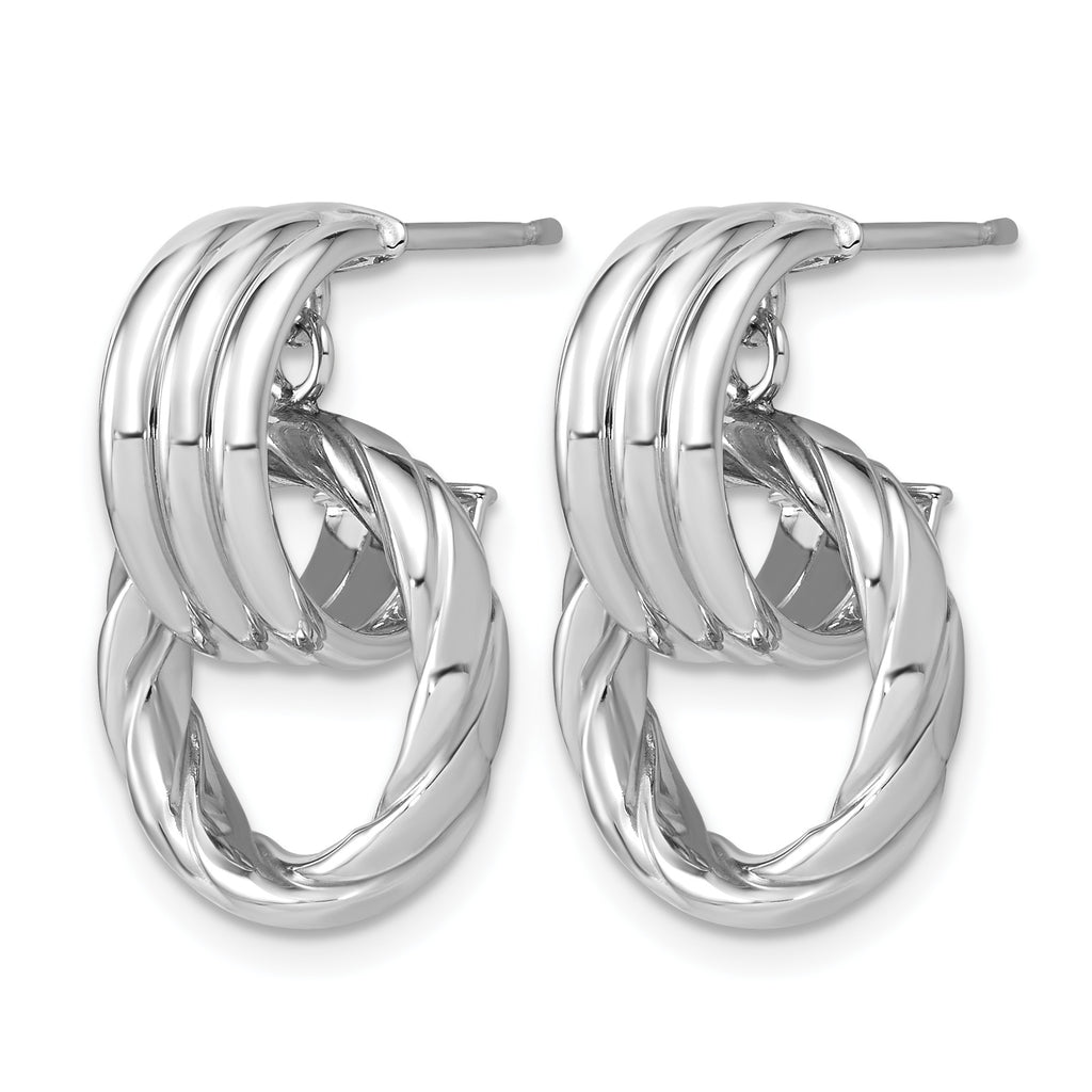 14K Yellow Gold Textured J-Hoop J-Hoop Earrings, 20.25mm