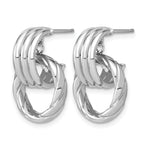 14K Yellow Gold Textured J-Hoop J-Hoop Earrings, 20.25mm