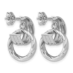 14K Yellow Gold Textured J-Hoop J-Hoop Earrings, 20.25mm