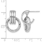 14K Yellow Gold Textured J-Hoop J-Hoop Earrings, 20.25mm