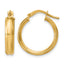 14K Yellow Gold Grooved Hoop Earrings, 3.75mm