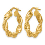 14K Yellow Gold Twisted Hoop Earrings, 4.5mm