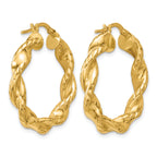 14K Yellow Gold Twisted Hoop Earrings, 4.5mm
