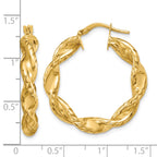 14K Yellow Gold Twisted Hoop Earrings, 4.5mm