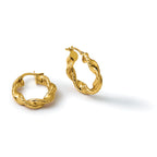 14K Yellow Gold Twisted Hoop Earrings, 4.5mm