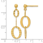 14K Yellow Gold Polished Drop Earrings, 30.25mm