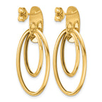 14K Yellow Gold Polished Drop Earrings, 35.6mm