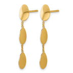 14K Yellow Gold Polished Drop Earrings, 32mm