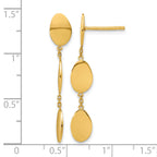 14K Yellow Gold Polished Drop Earrings, 32mm