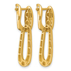 14K Yellow Gold Polished Drop Earrings, 31mm