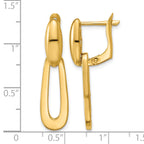 14K Yellow Gold Polished Drop Earrings, 31mm