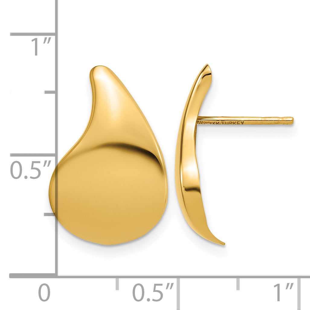 14K Yellow Gold Polished Drop Earrings, 18.3mm