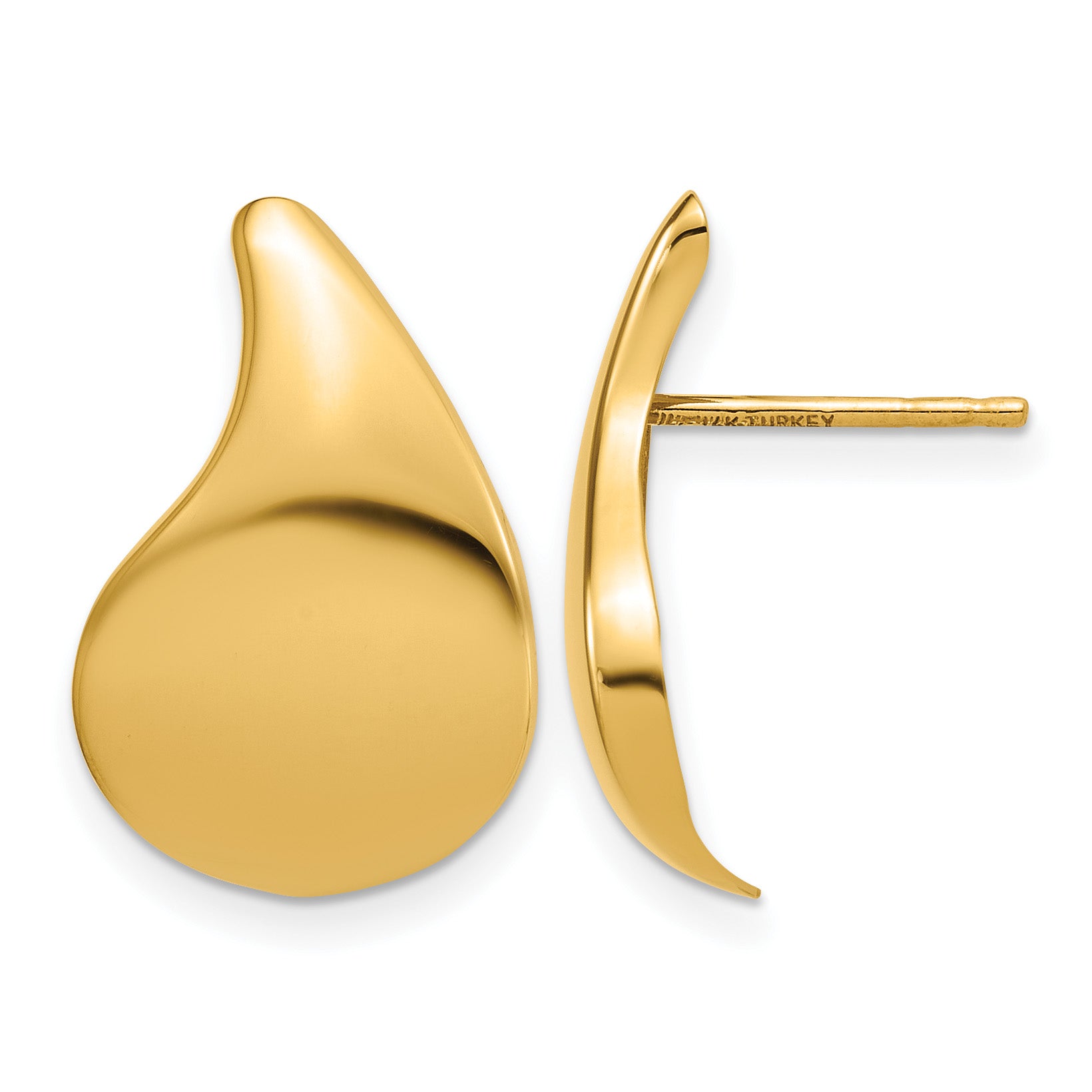 14K Yellow Gold Polished Drop Earrings, 18.3mm