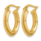 14K Yellow Gold Twisted Hoop Earrings, 4.2mm