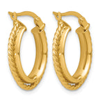 14K Yellow Gold Twisted Hoop Earrings, 4.2mm