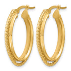 14K Yellow Gold Twisted Hoop Earrings, 4.2mm