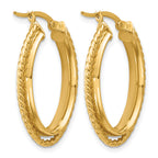 14K Yellow Gold Twisted Hoop Earrings, 4.2mm