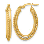 14K Yellow Gold Twisted Hoop Earrings, 4.2mm