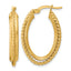 14K Yellow Gold Twisted Hoop Earrings, 4.2mm
