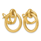 14K Yellow Gold Textured Button Earrings