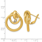 14K Yellow Gold Textured Button Earrings
