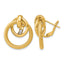 14K Yellow Gold Textured Button Earrings