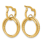 14K Yellow Gold Twisted Drop Earrings