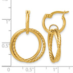 14K Yellow Gold Twisted Drop Earrings