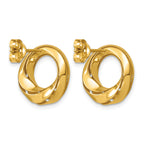 14K Yellow Gold Polished Button Earrings, 15.8mm