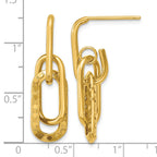 14K Yellow Gold Polished Drop Earrings, 30mm