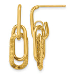 14K Yellow Gold Polished Drop Earrings, 30mm