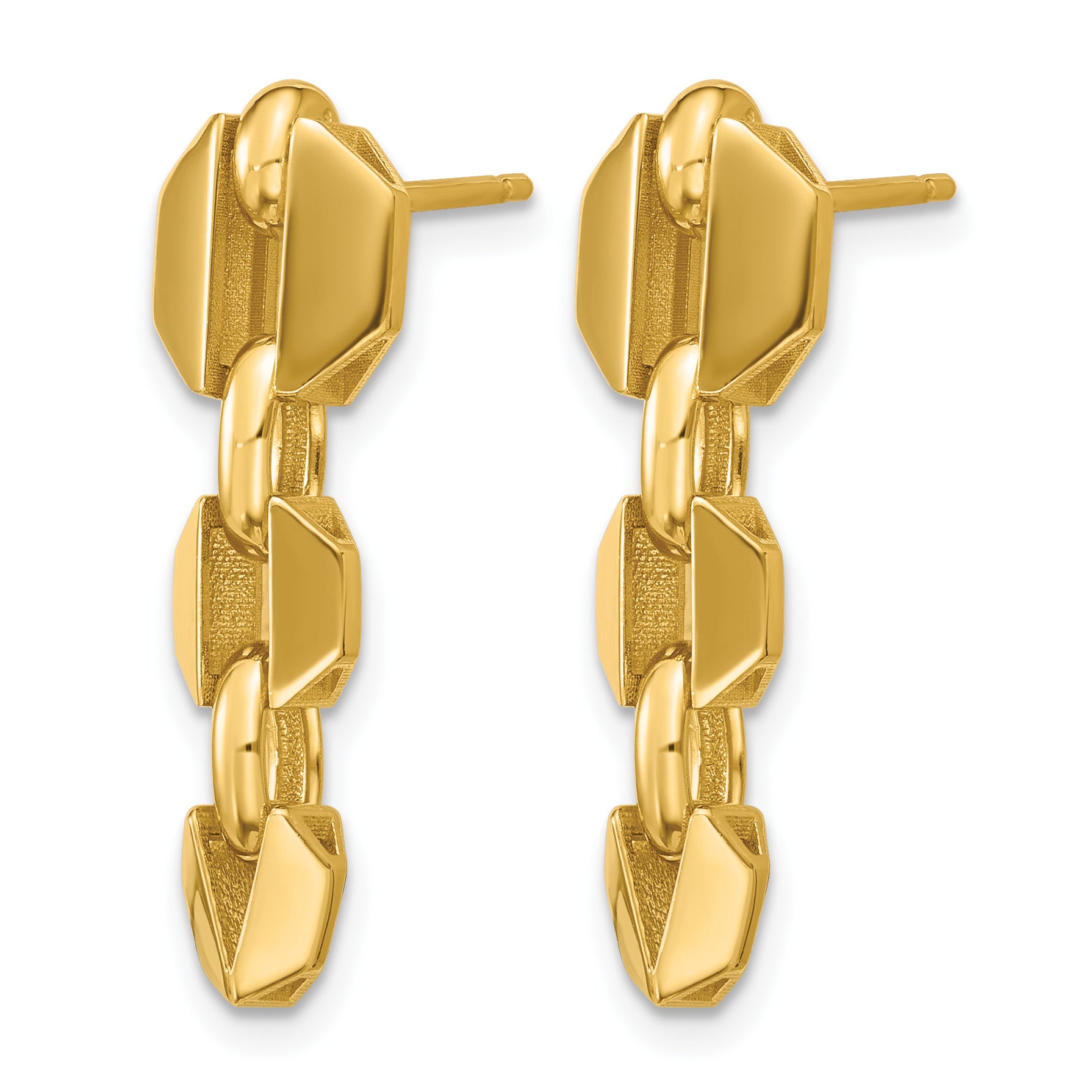 14K Yellow Gold Polished Drop Earrings, 24.25mm Secondary image