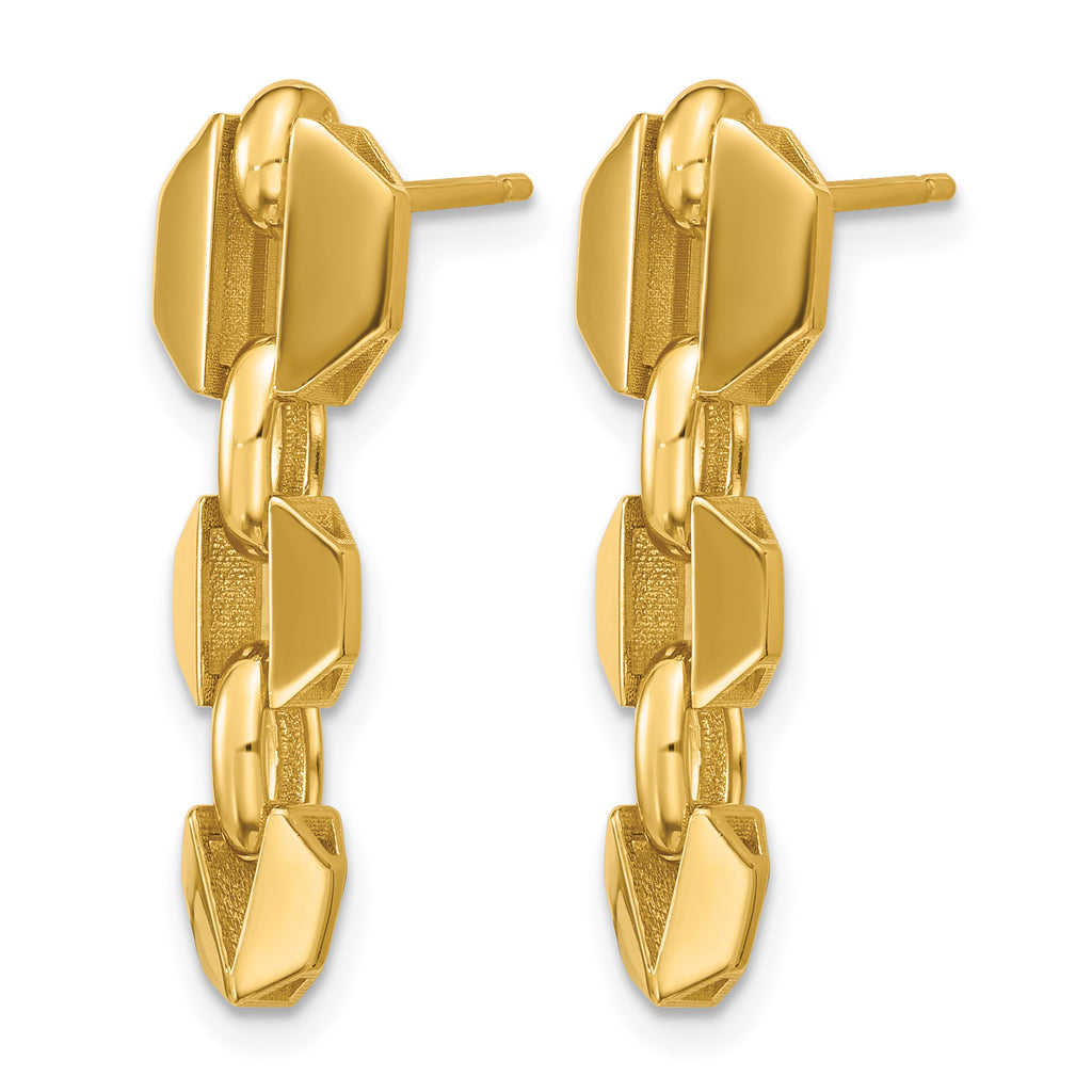 14K Yellow Gold Polished Drop Earrings, 24.25mm