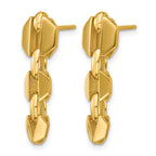14K Yellow Gold Polished Drop Earrings, 24.25mm