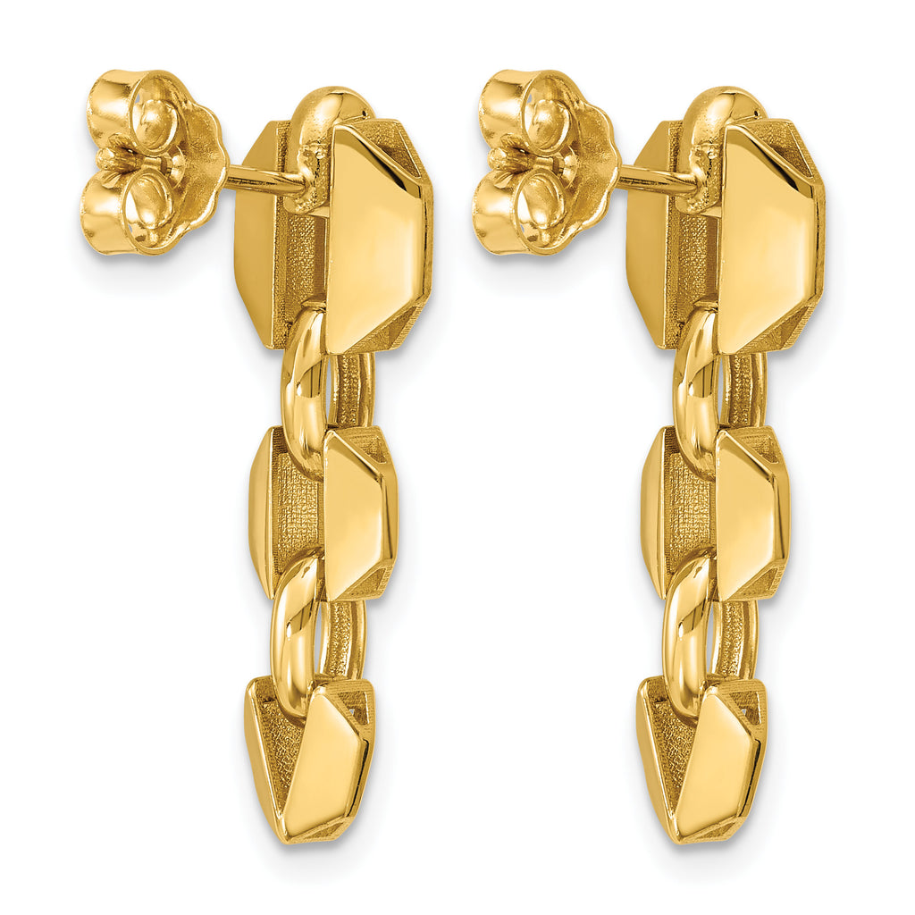 14K Yellow Gold Polished Drop Earrings, 24.25mm