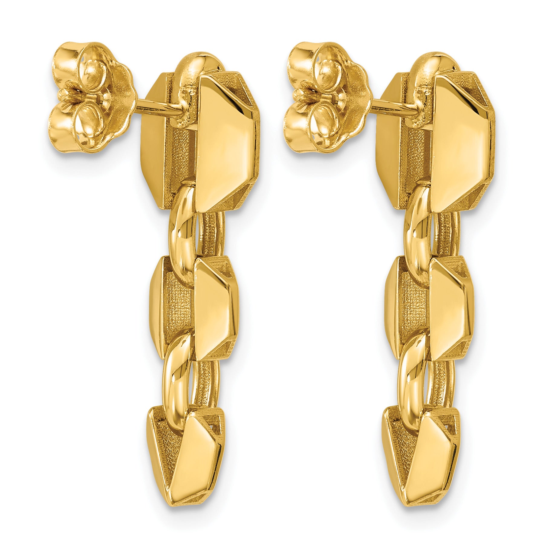 14K Yellow Gold Polished Drop Earrings, 24.25mm