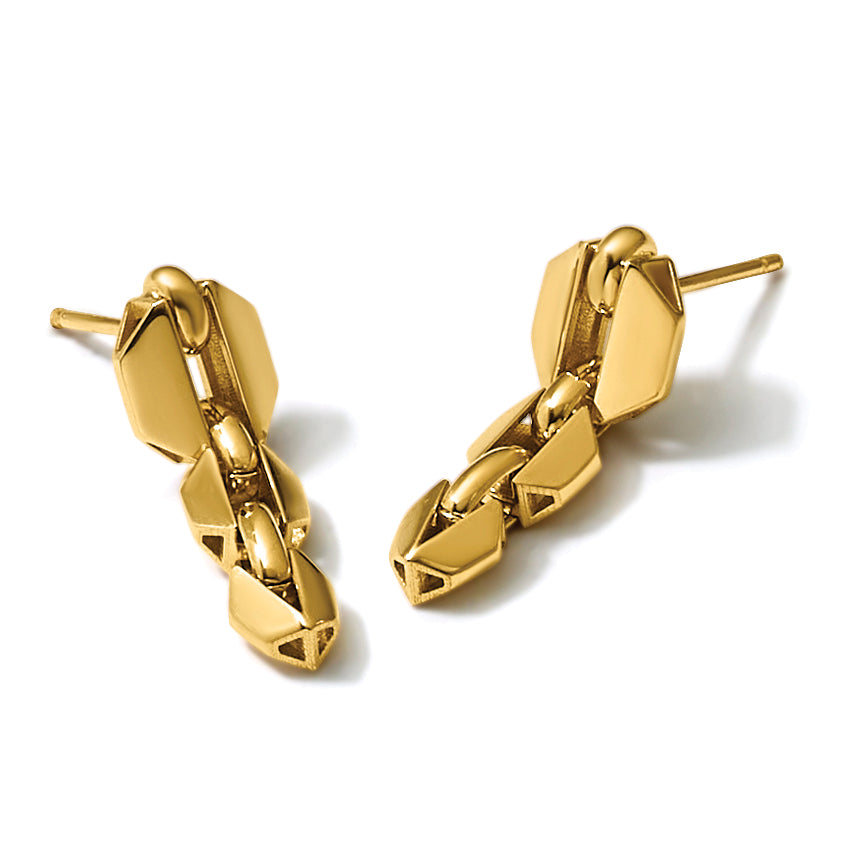 14K Yellow Gold Polished Drop Earrings, 24.25mm