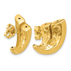 14K Yellow Gold Grooved Drop Earrings, 21.75mm