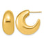 14K Yellow Gold Puffed J-Hoop J-Hoop Earrings, 10mm