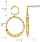14K Yellow Gold Polished Drop Earrings, 24.5mm