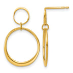 14K Yellow Gold Polished Drop Earrings, 24.5mm