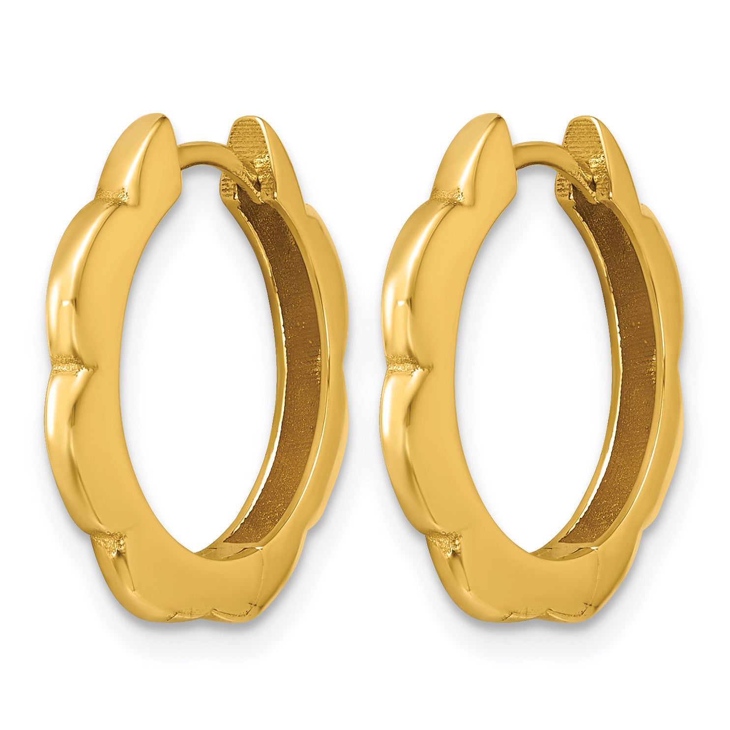 14K Yellow Gold Polished Hoop Earrings, 2.5mm Secondary image